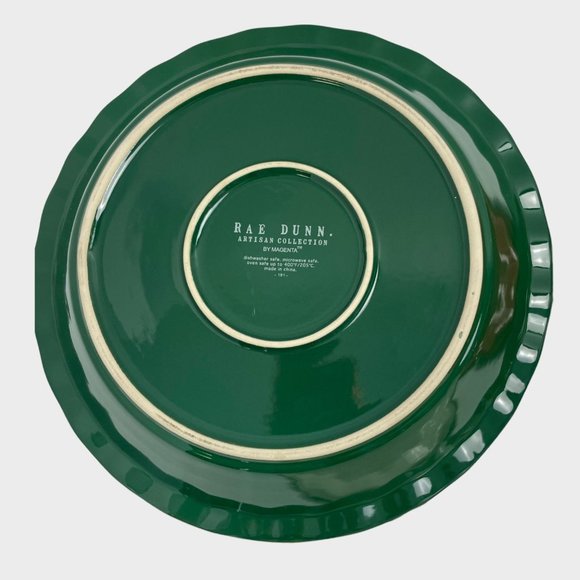 Rae Dunn Jingle Bells Tie the Season Cheer Ceramic Holiday Pie Plate Set of 3 - Picture 6 of 9